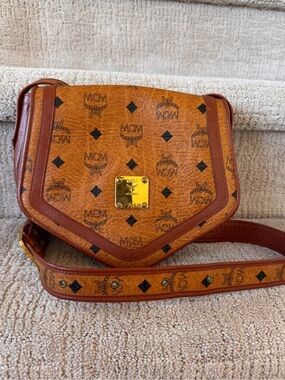 MCM Cognac Visetos Crossbody Bag